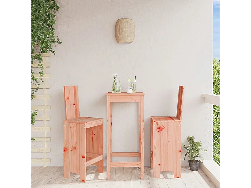 lot de 2 Tabourets de bar 40x42x120 cm bois massif douglas PSA4944