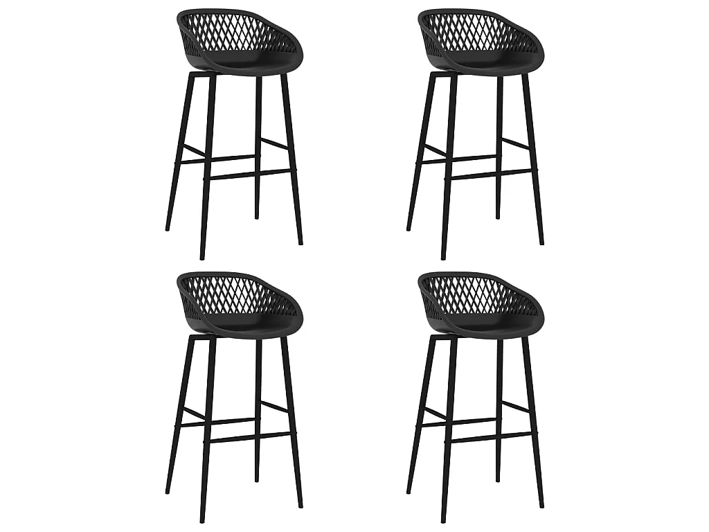 lot de 4 Tabourets de bar noir LSJ6465