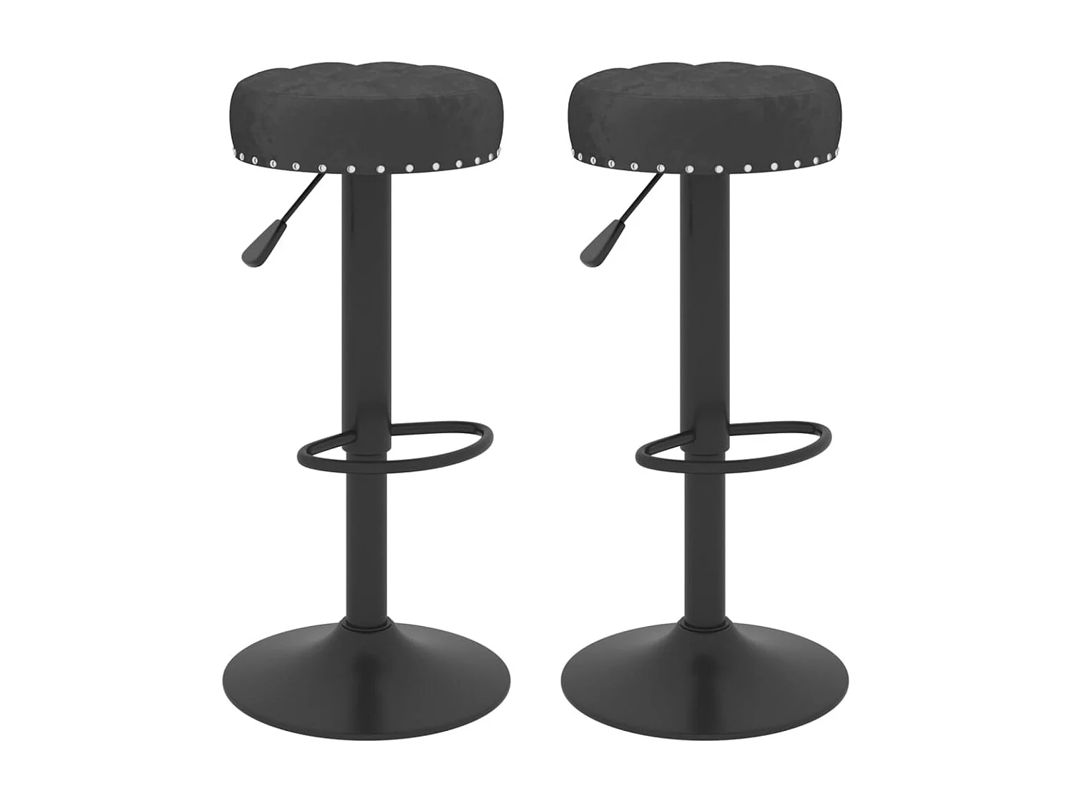 lot de 2 Tabourets de bar Noir Velours SSA1975