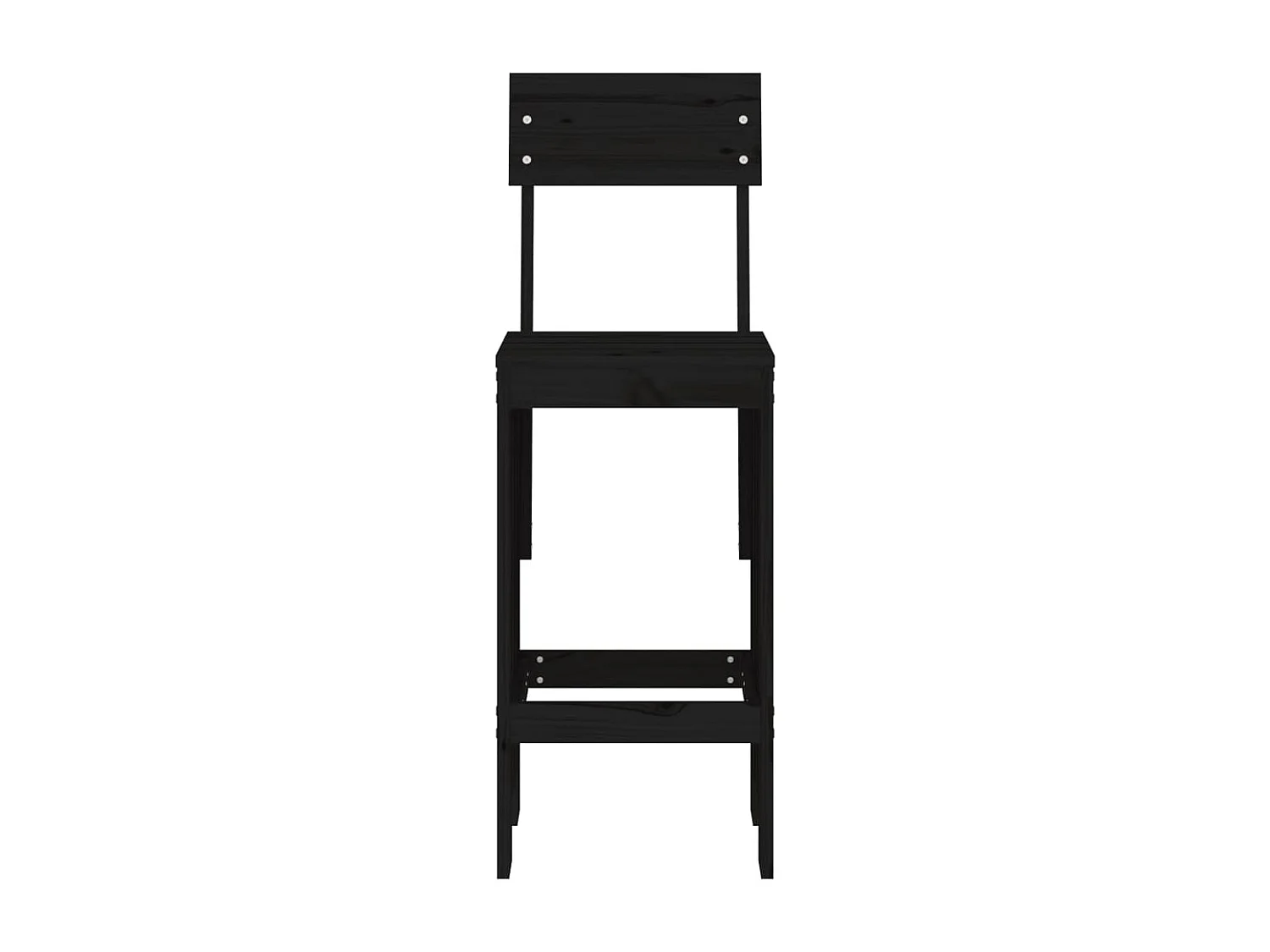 lot de 2 Tabourets de bar noir 40x48,5x115,5 cm bois massif de pin SSA4267