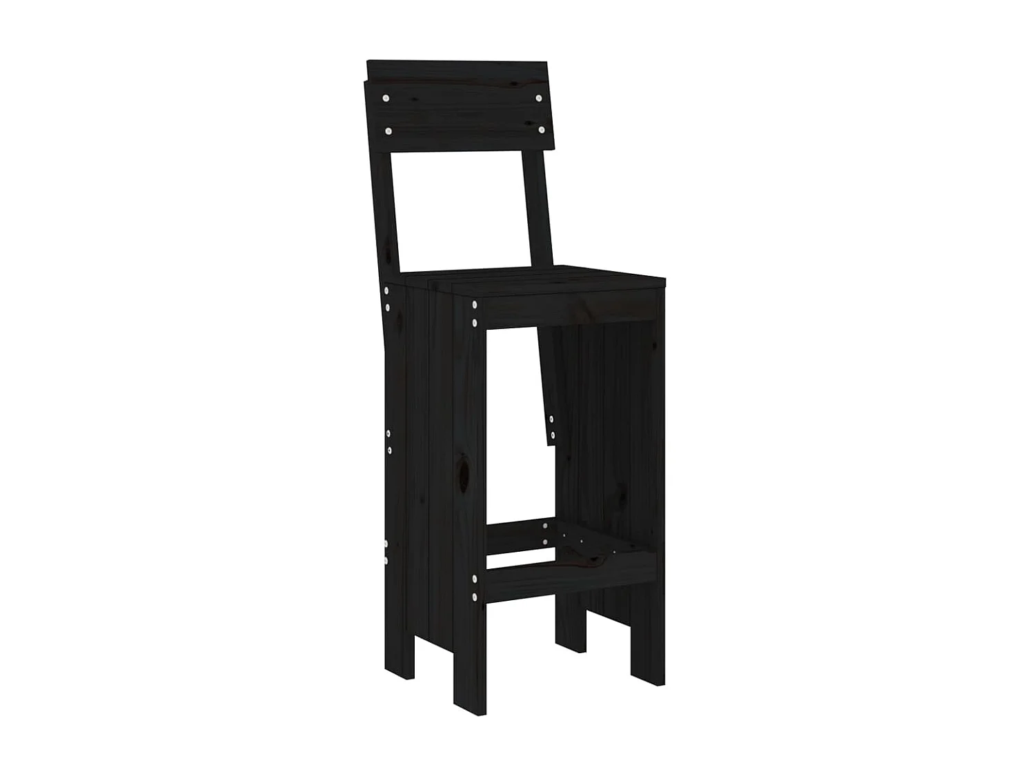 Juego de 2 Taburetes de cocina madera de pino negro 40x48,5x115,5 cm ES29245