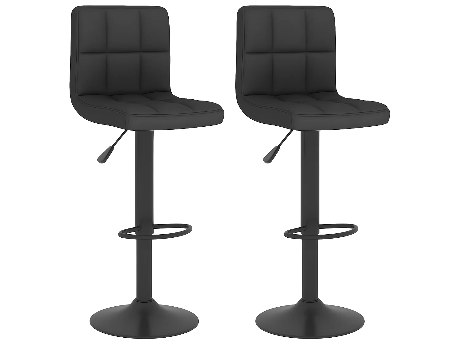 lot de 2 Tabourets de bar noir tissu SSA1368