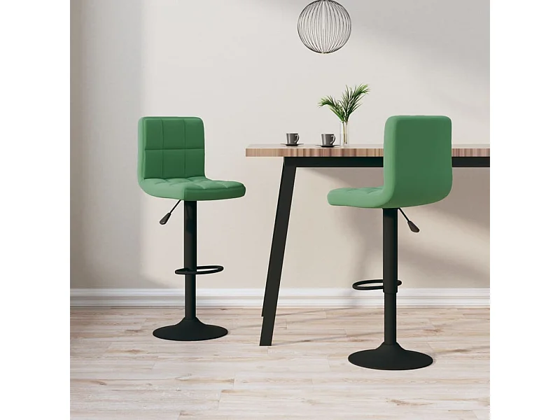 lot de 2 Tabourets de bar vert foncé velours SSA4781