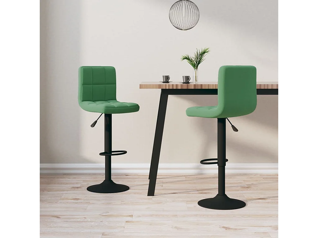 lot de 2 Tabourets de bar vert foncé velours SSA4781