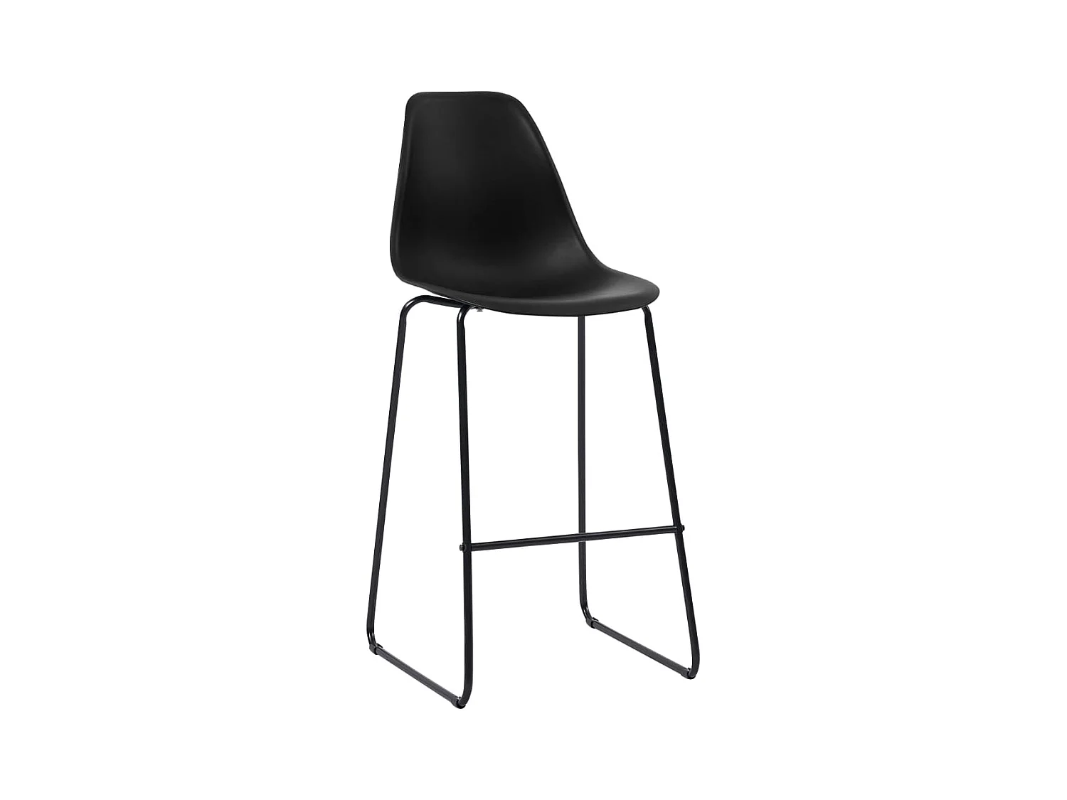 Tabourets de bar lot de 6 noir plastique SEF94879