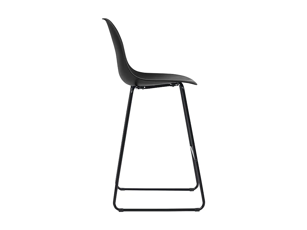 Tabourets de bar lot de 6 noir plastique SEF94879