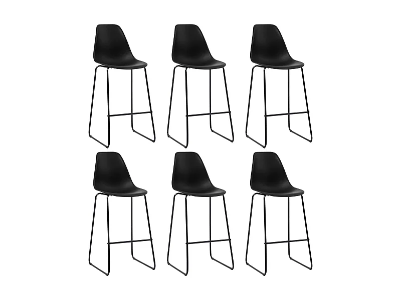 Cadeiras de bar 6 pcs plástico preto PT552397