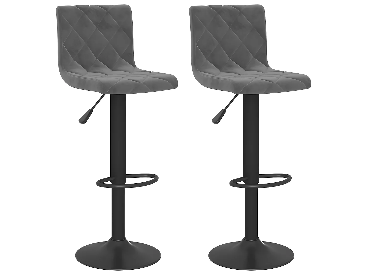 Barkrukken 2 st fluweel donkergrijs NL292022