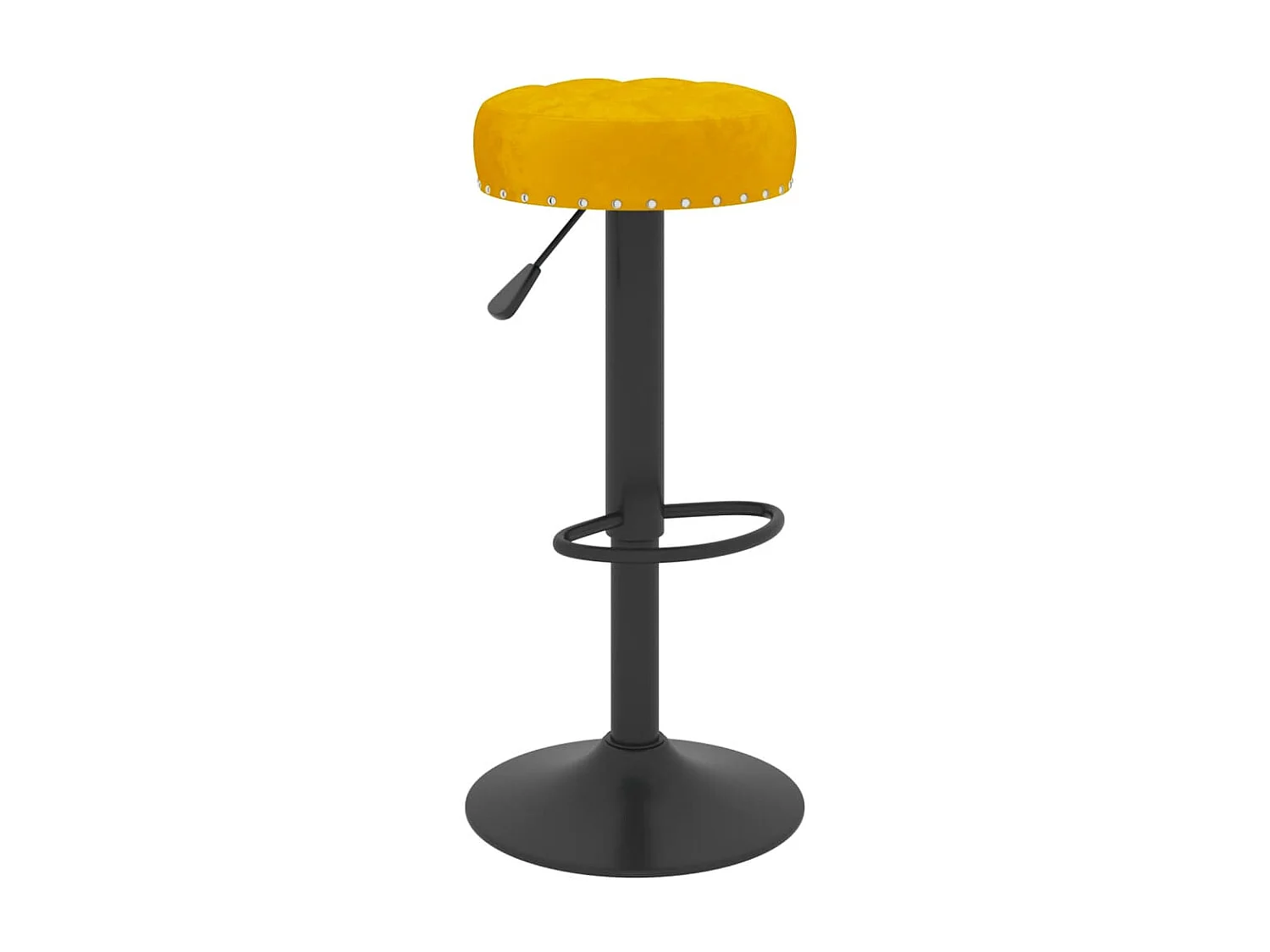 lot de 2 Tabourets de bar Jaune moutarde Velours SSA9248