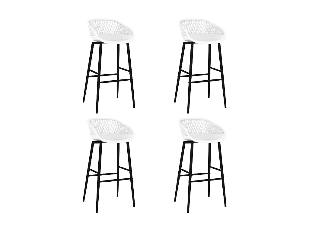 lot de 4 Tabourets de bar blanc LSJ4959
