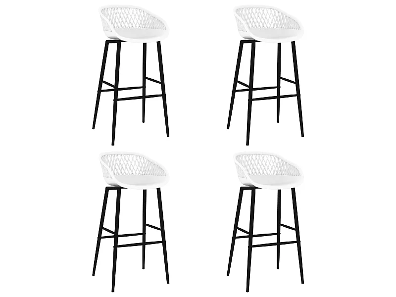 lot de 4 Tabourets de bar blanc LSJ4959