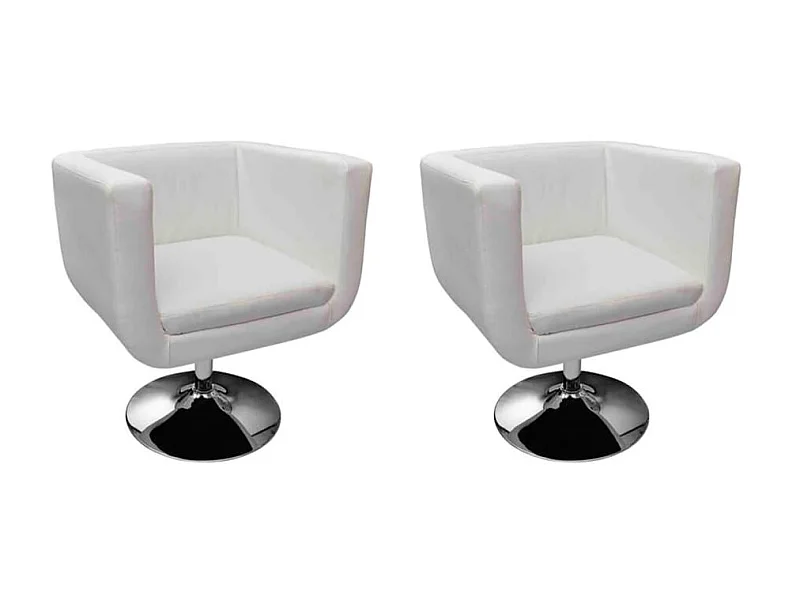 Cadeiras de bar 2 pcs couro artificial branco PT740522
