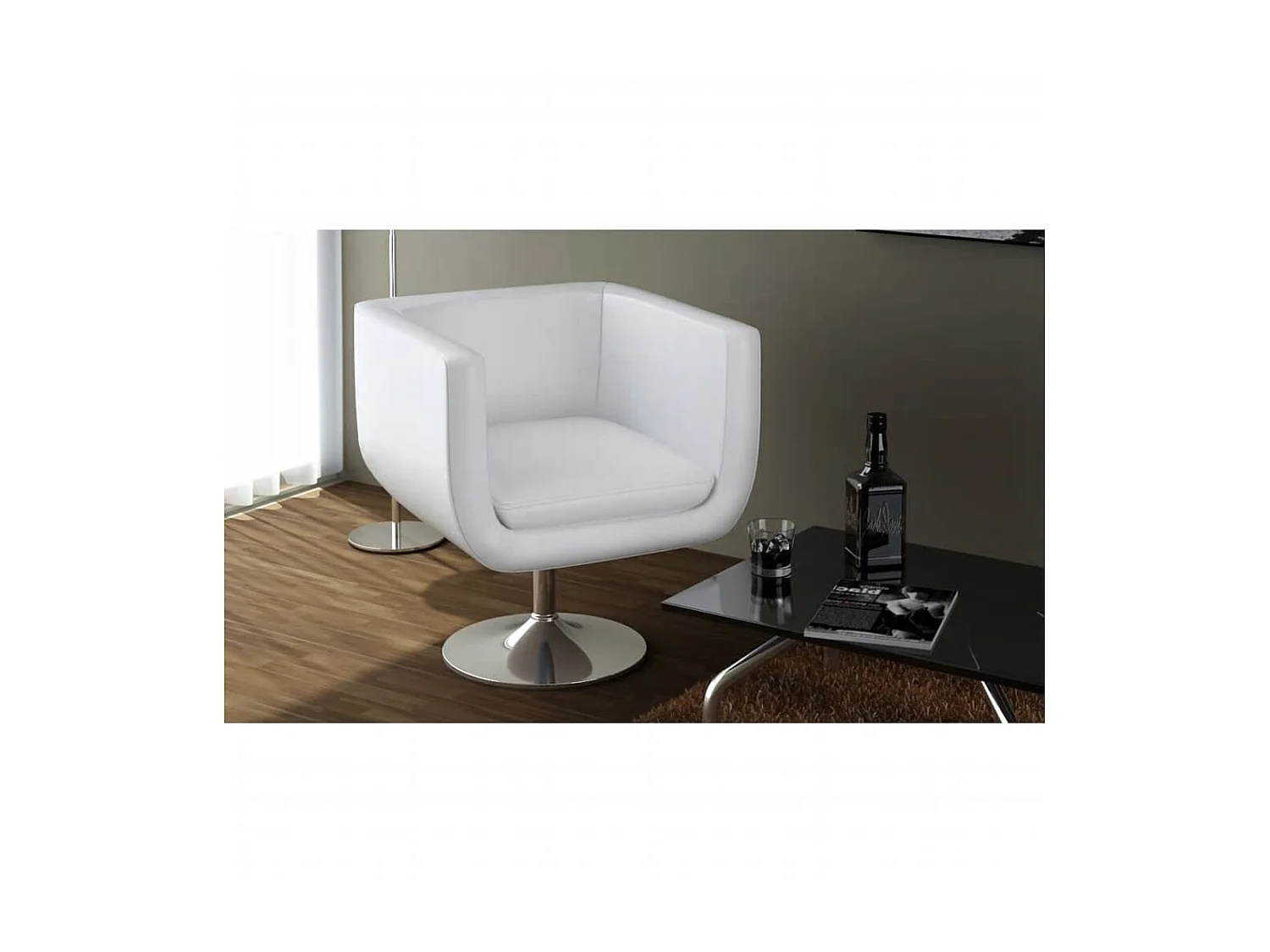 Tabourets de bar lot de 2 blanc similicuir SEF23449