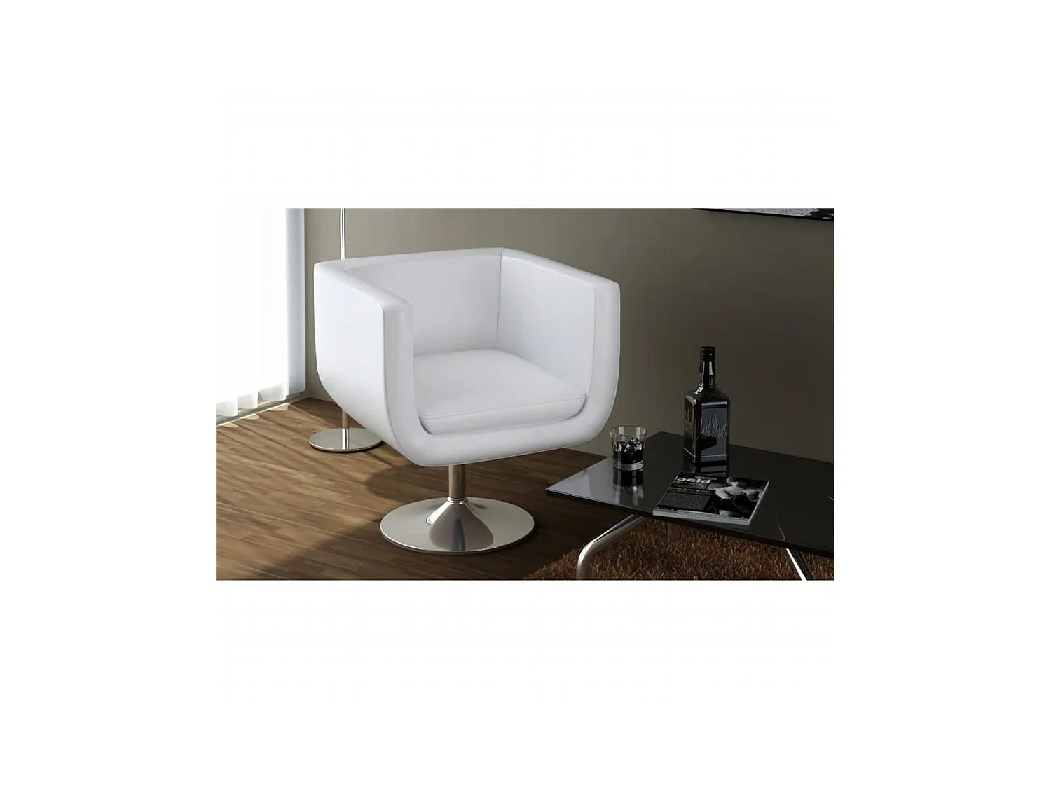 Tabourets de bar lot de 2 blanc similicuir SEF23449