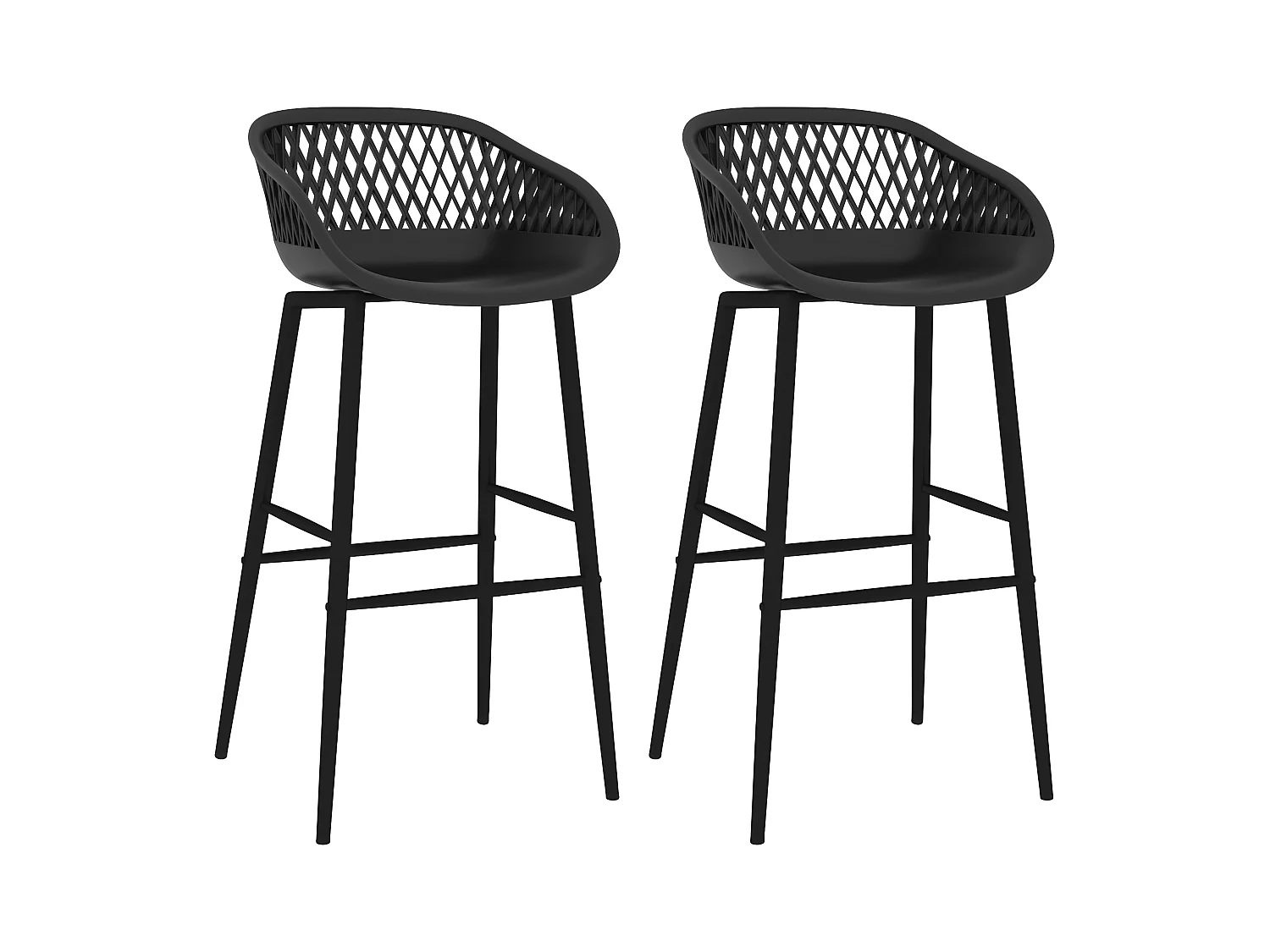 lot de 2 Tabourets de bar noir LSJ7989
