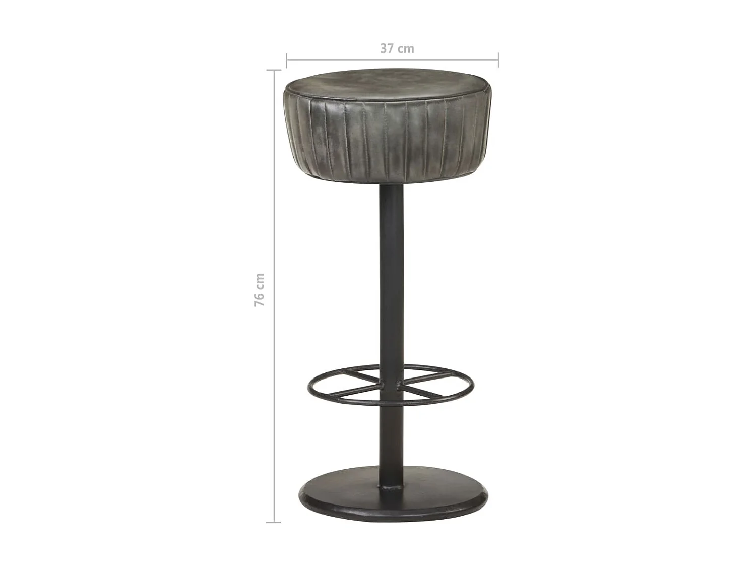 Tabouret de bar Gris Cuir véritable SSA1502