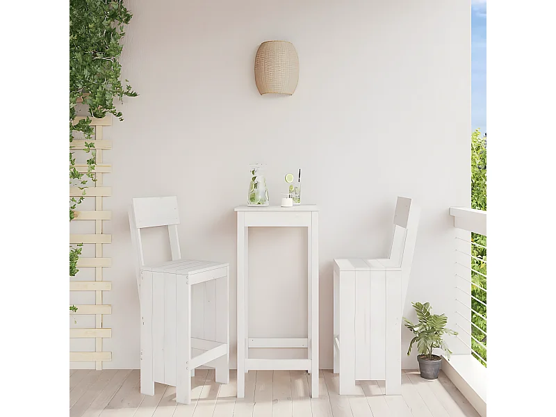 Cadeiras de bar 2 pcs 40x48,5x115,5 cm pinho maciço branco PT402793