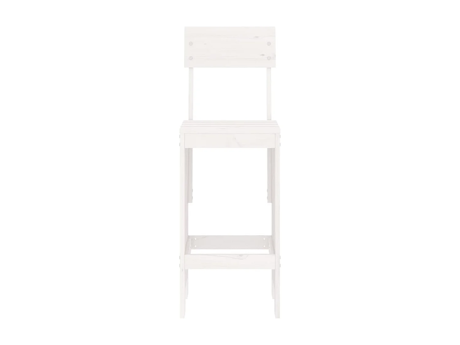 lot de 2 Tabourets de bar blanc 40x48,5x115,5cm bois massif de pin PSA2007