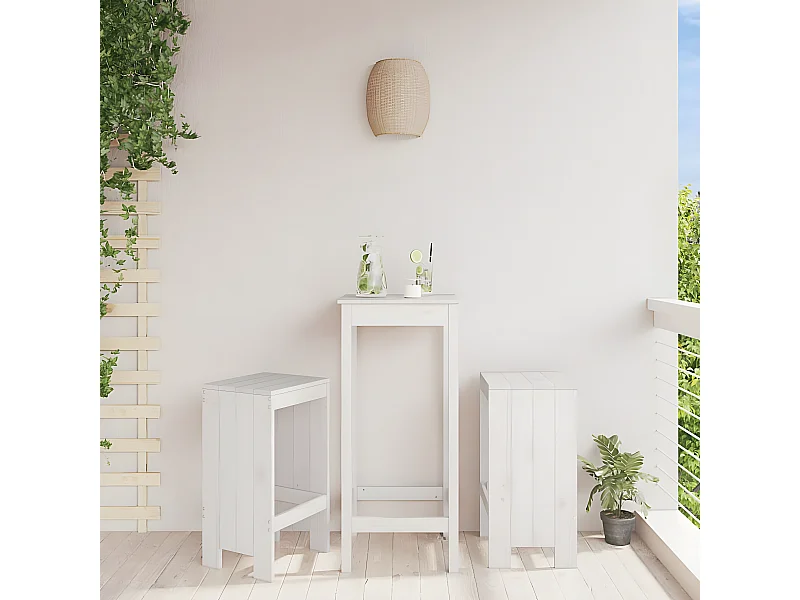 Bancos de bar 2 pcs 40x36x75 cm madeira de pinho maciça branco PT194866