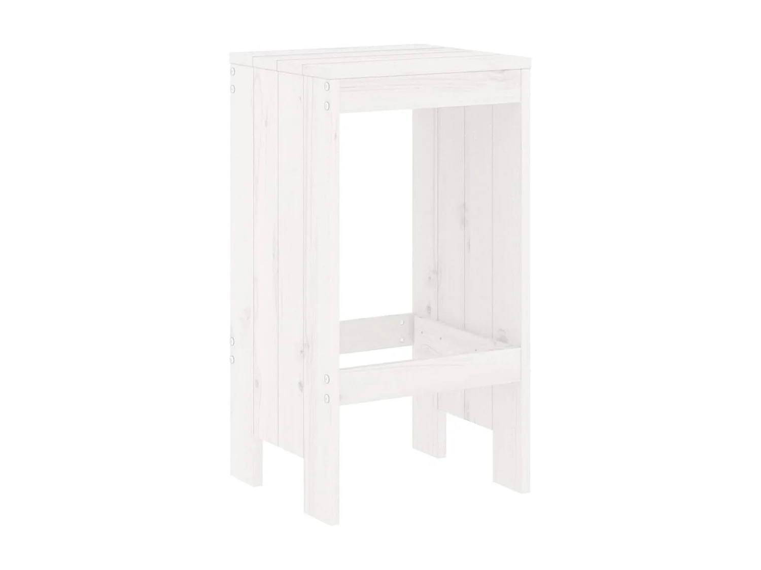 Juego de 2 Taburetes de cocina madera maciza pino blanco 40x36x75 cm ES38673