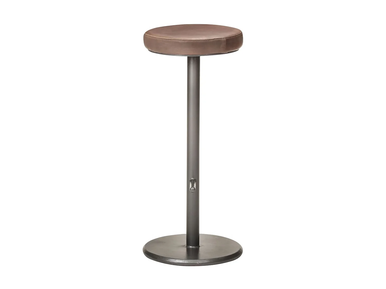 Juego de 2 Taburetes de cocina cuero auténtico marrón envejecido ES82867