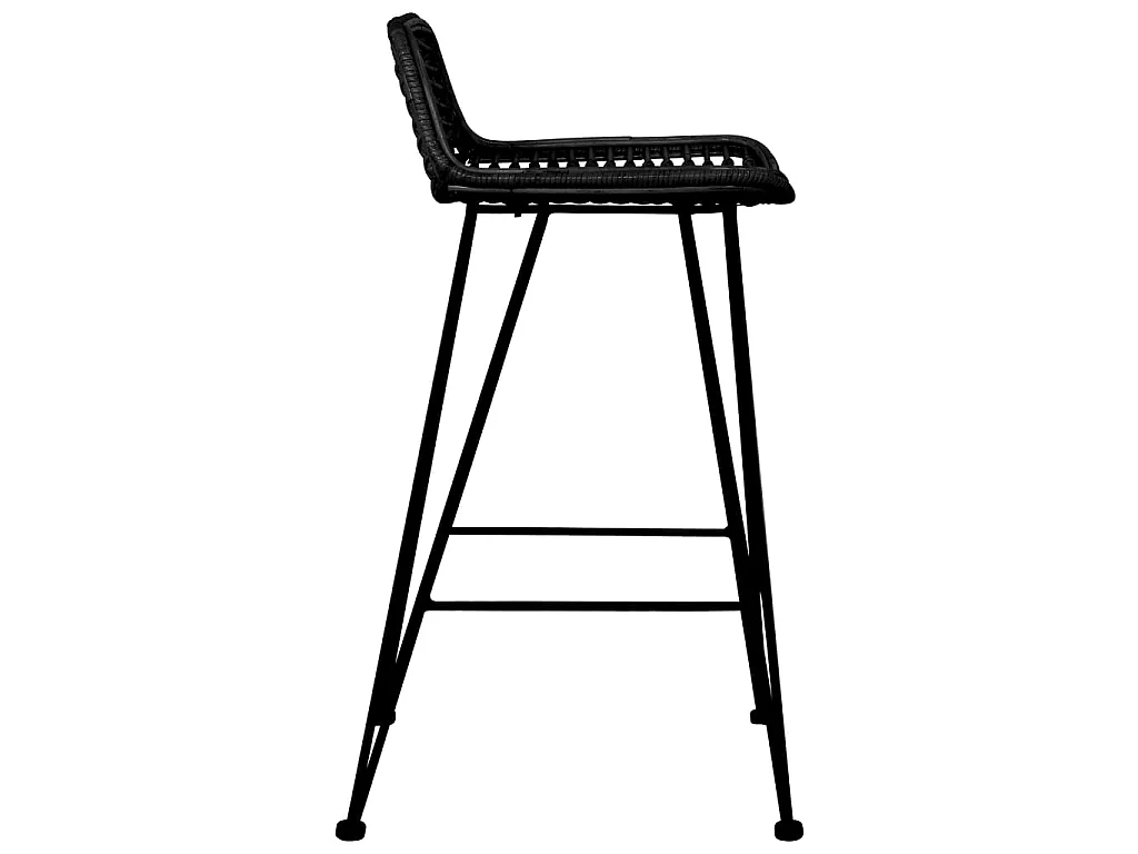 Tabourets de bar lot de 2 noir Rotin SEF67511