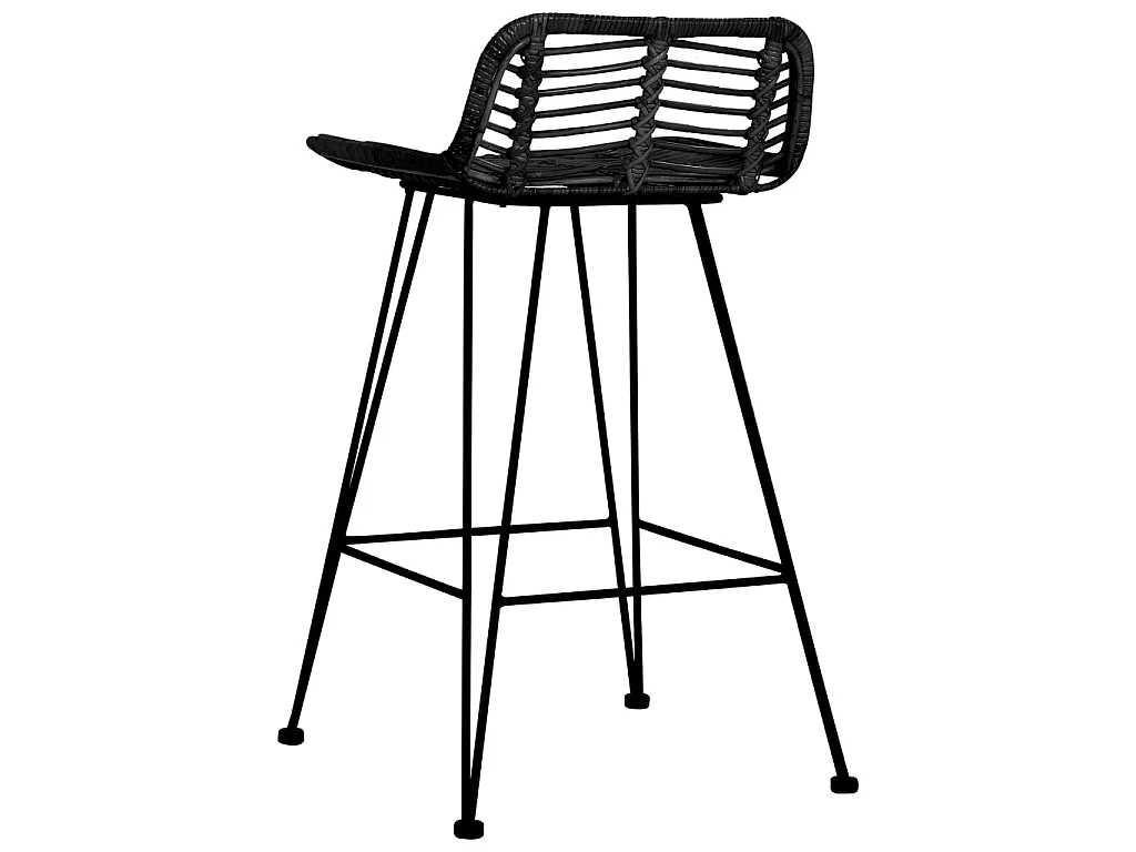 Tabourets de bar lot de 2 noir Rotin SEF67511