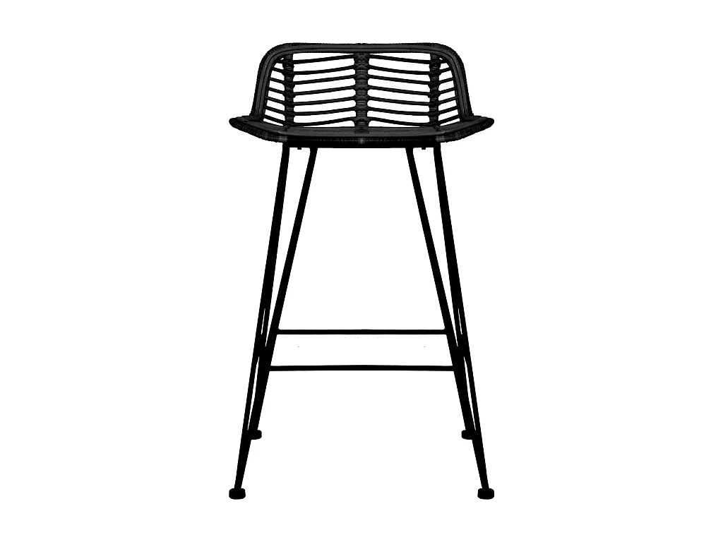 Tabourets de bar lot de 2 noir Rotin SEF67511