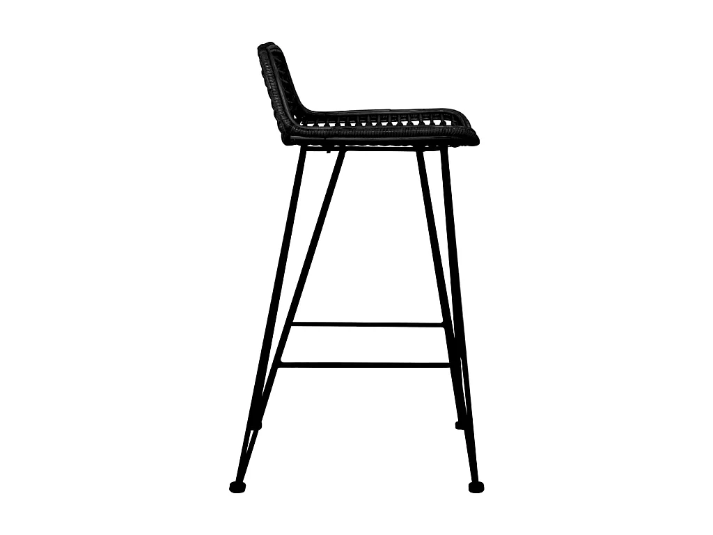 Tabourets de bar lot de 2 noir Rotin SEF67511