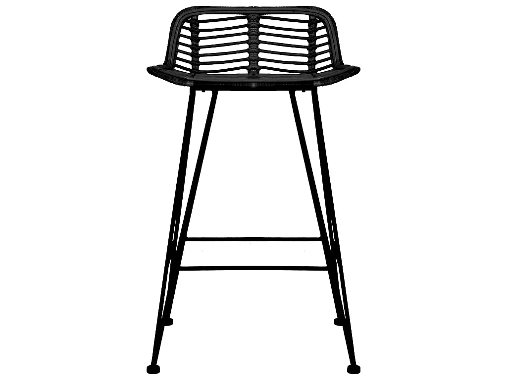 Juego de 2 Taburetes de cocina ratán negro ES59955