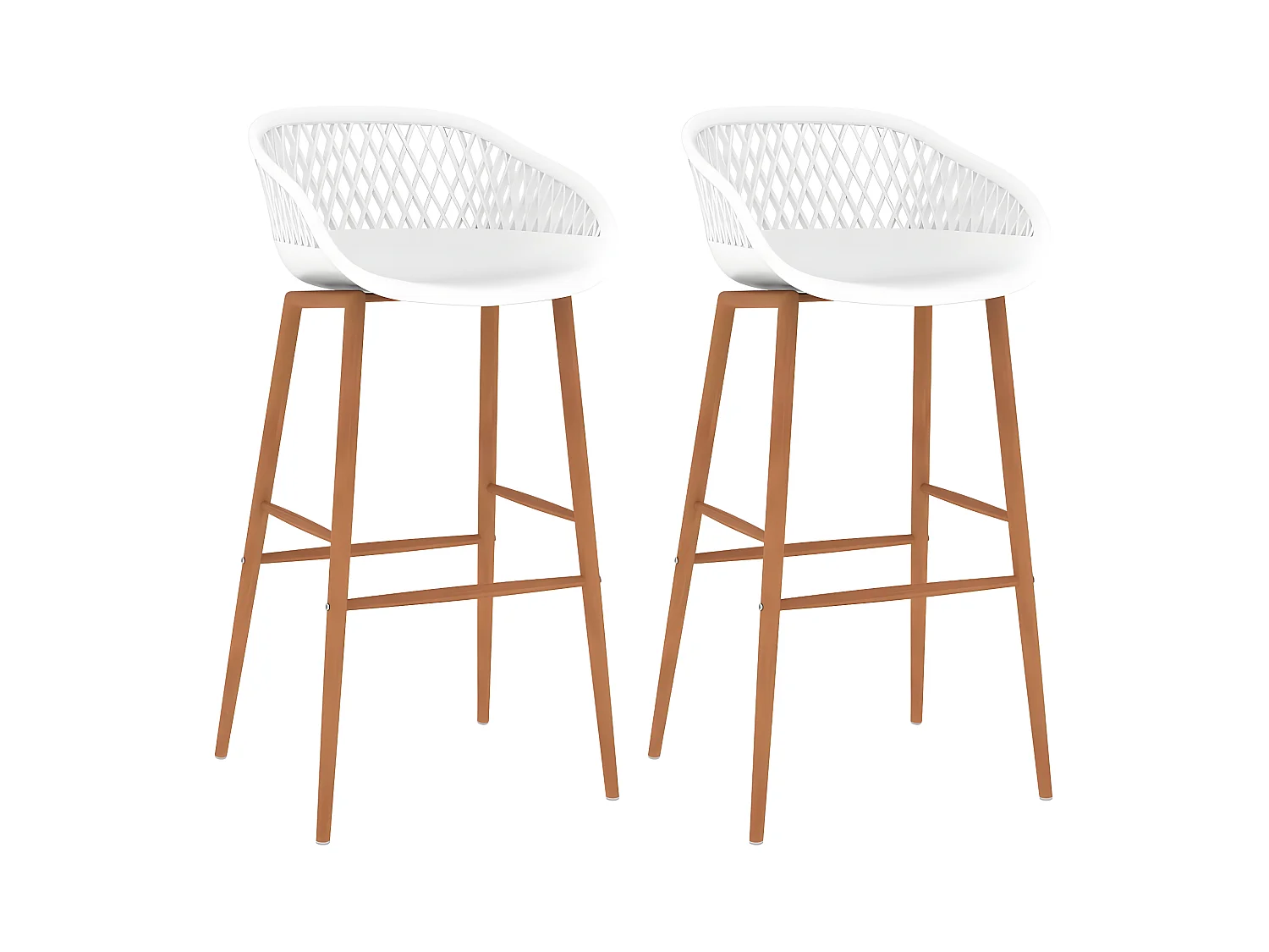 lot de 2 Tabourets de bar blanc LSJ8921