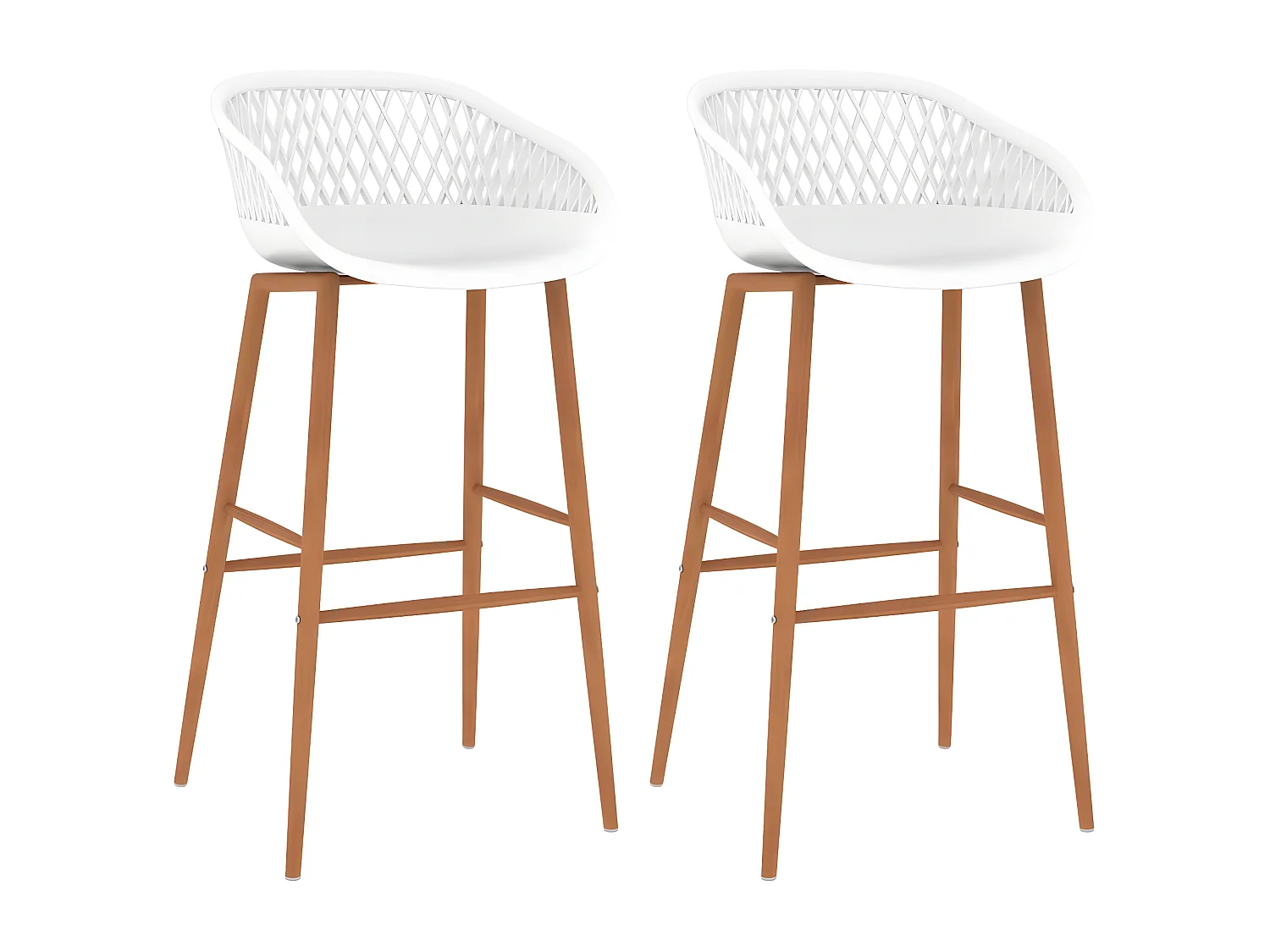 lot de 2 Tabourets de bar blanc LSJ8921