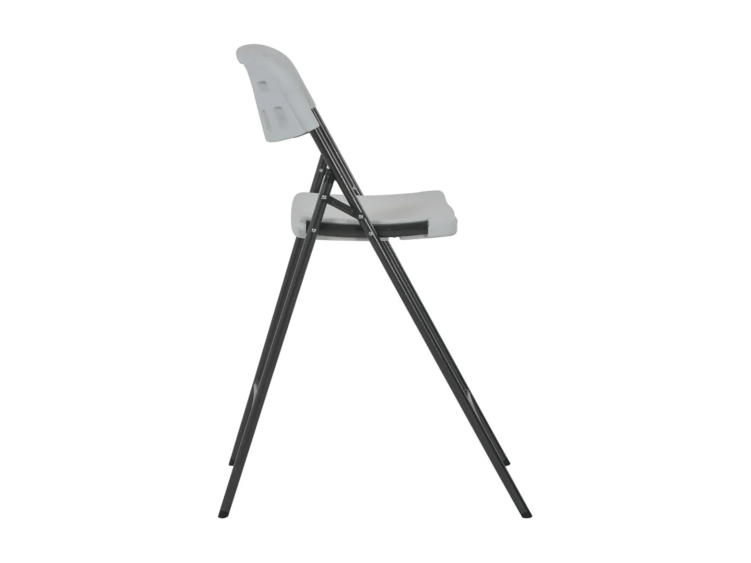 Tabourets de bar pliables 2 pcs PEHD et acier Blanc SEF74115