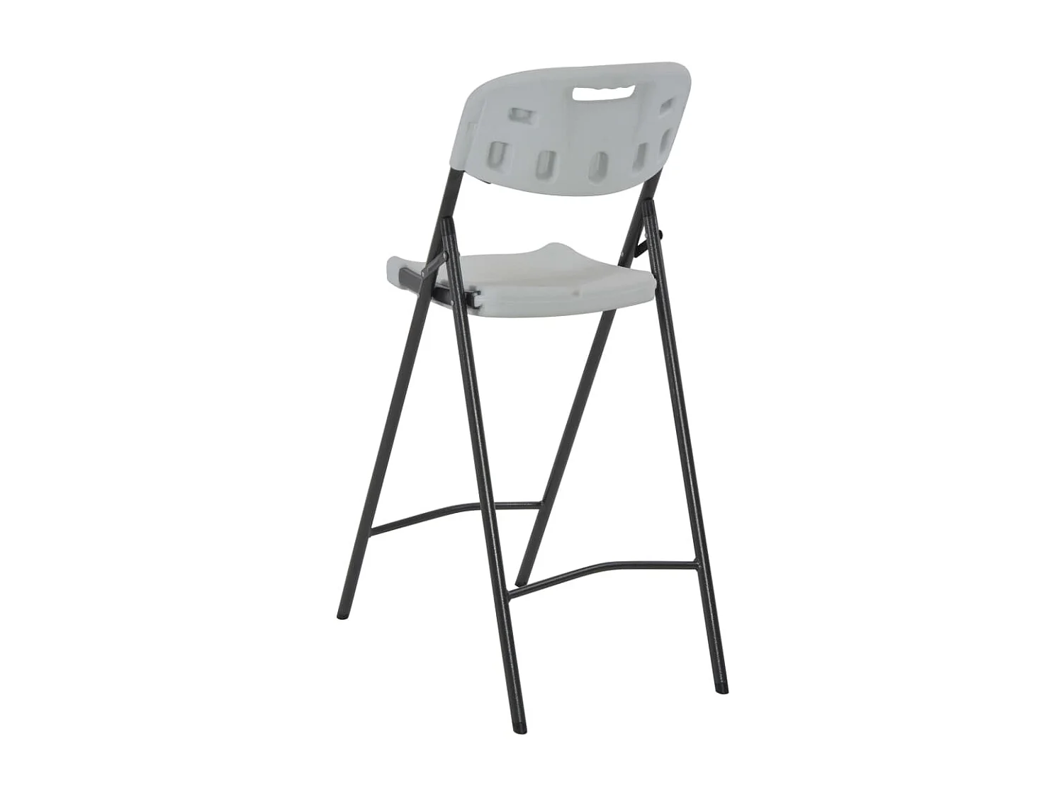 Tabourets de bar pliables 2 pcs PEHD et acier Blanc SEF74115