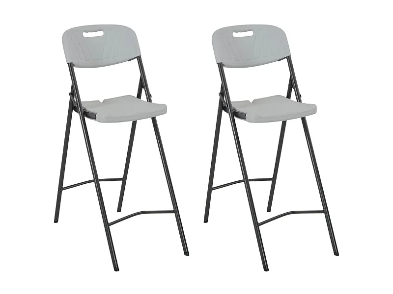 Barstoelen inklapbaar 2 st HDPE en staal wit NL284372