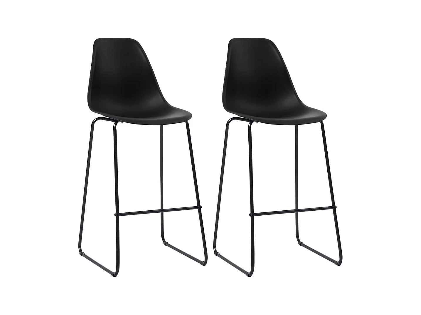 Tabourets de bar lot de 2 noir plastique SEF66666