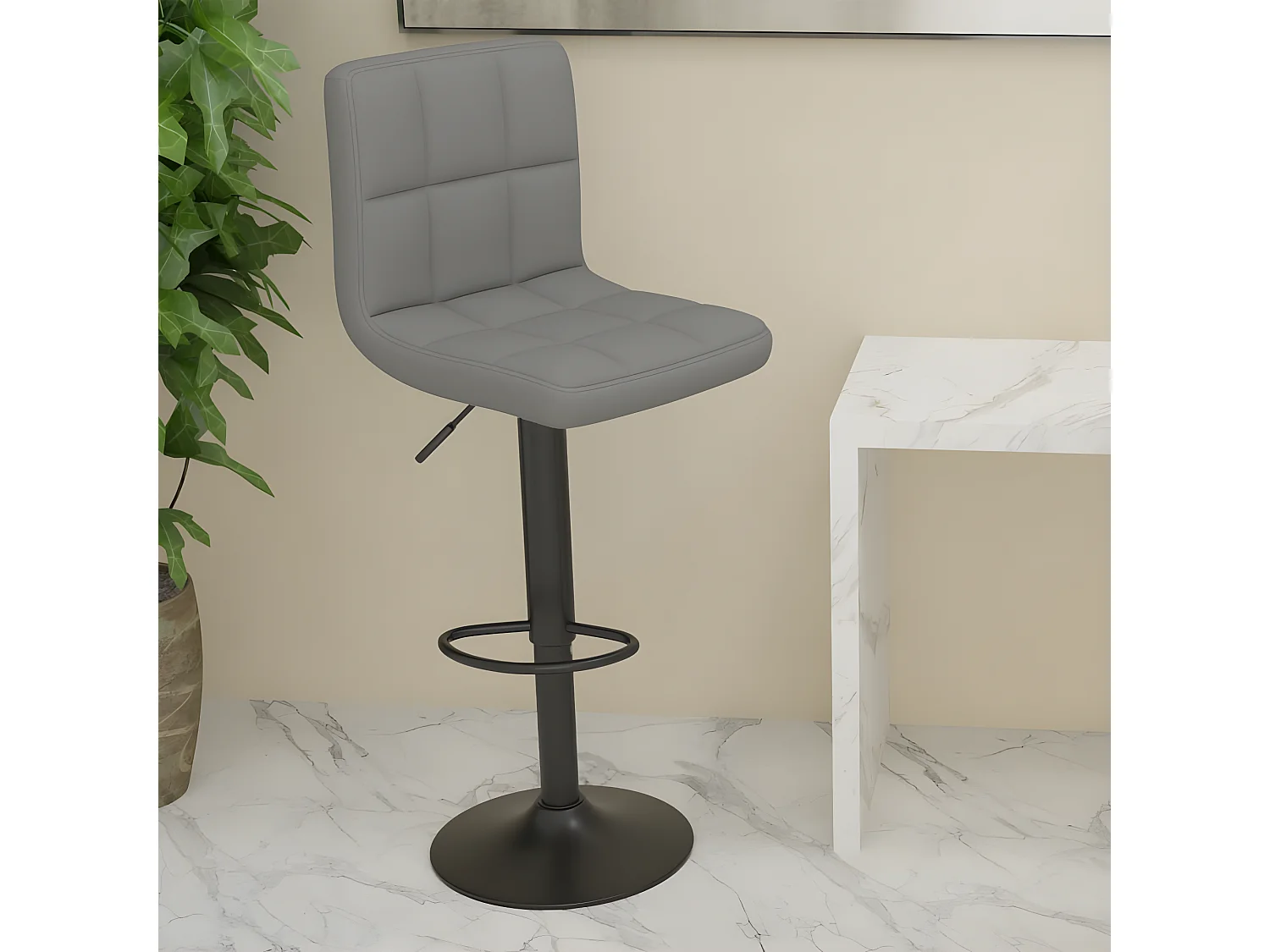 Tabouret de bar Gris clair Tissu SSA8015