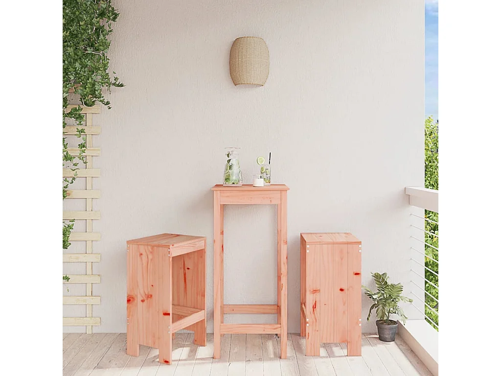 lot de 2 Tabourets de bar 40x36x75 cm bois massif Douglas PSA3665