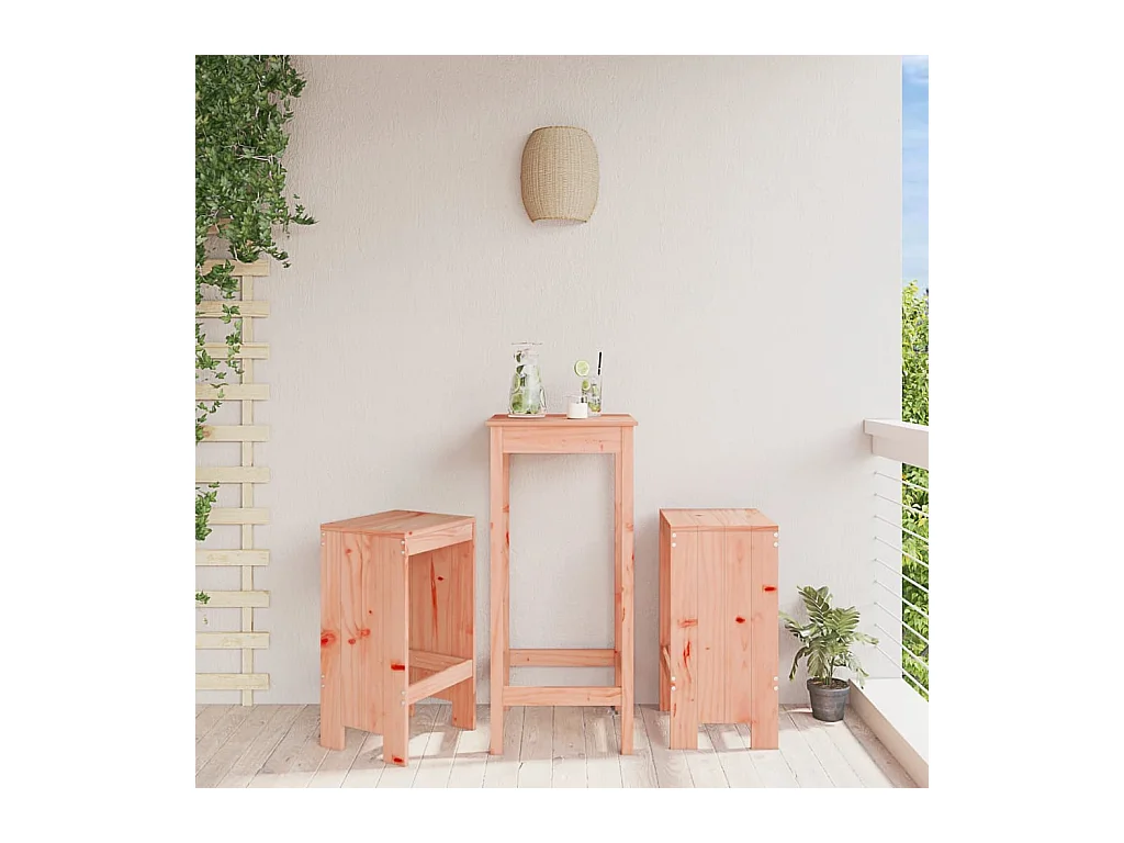 lot de 2 Tabourets de bar 40x36x75 cm bois massif Douglas PSA3665