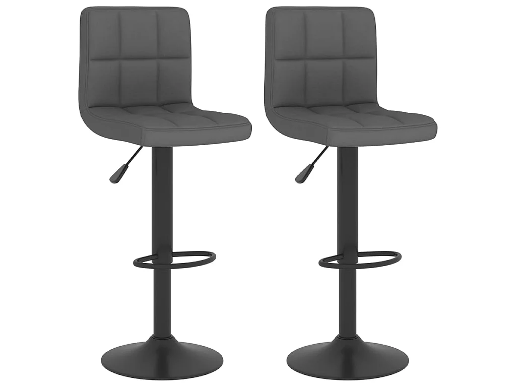 lot de 2 Tabourets de bar gris foncé tissu SSA1069