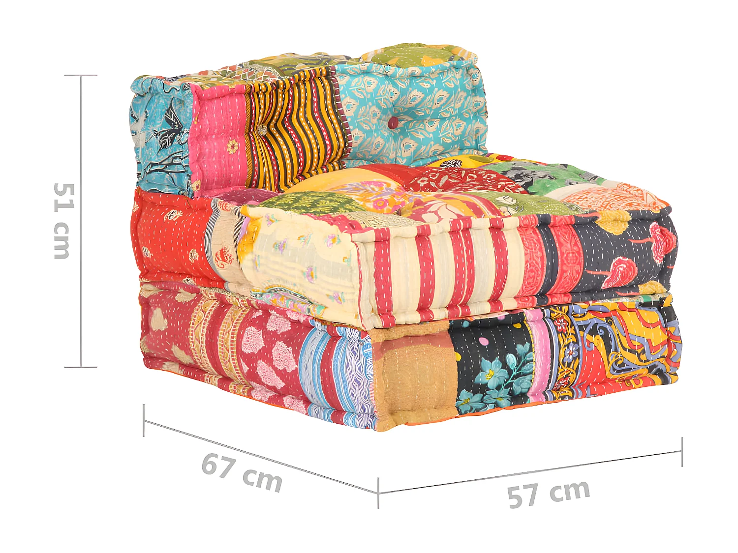 Pouf modulaireuf Patchwork Tissu BE23779