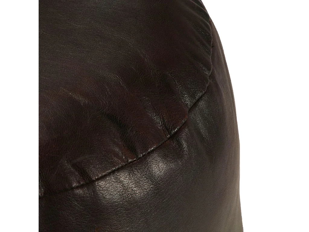 Puf marrón oscuro 60x30 cm cuero auténtico de cabra ES17517