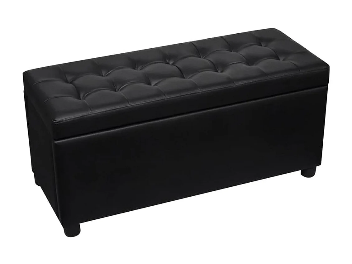 Banc Coffre de rangement Cuir synthétique Noir -ASAF17729