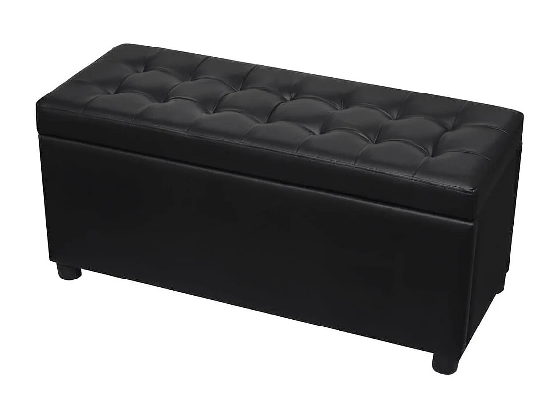 Banc Coffre de rangement Cuir synthétique Noir -ASAF17729