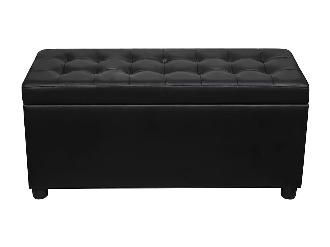 Banc Coffre de rangement Cuir synthétique Noir -ASAF17729