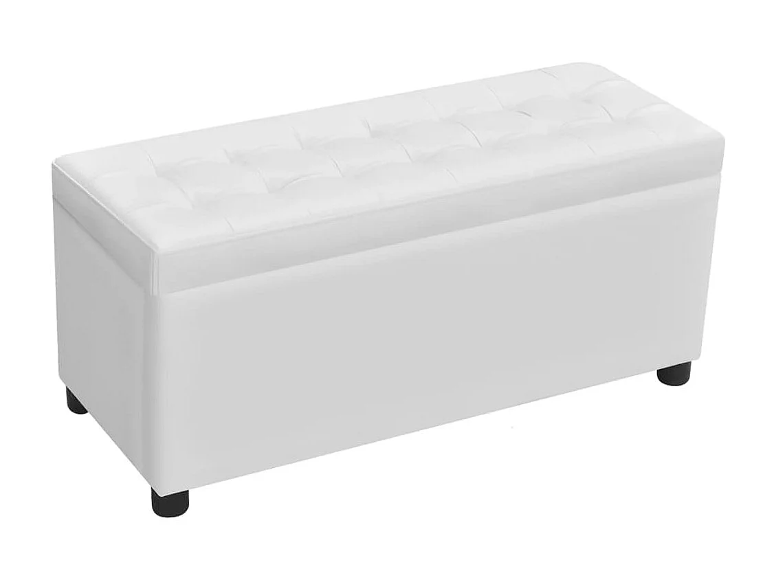 Banc Coffre de rangement Cuir synthétique Blanc -ASAF69746
