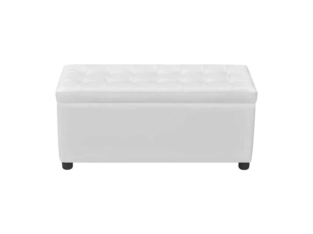 Banco baúl de cuero artificial blanco ES97877