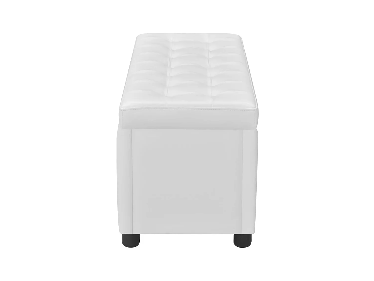 Banco baúl de cuero artificial blanco ES97877