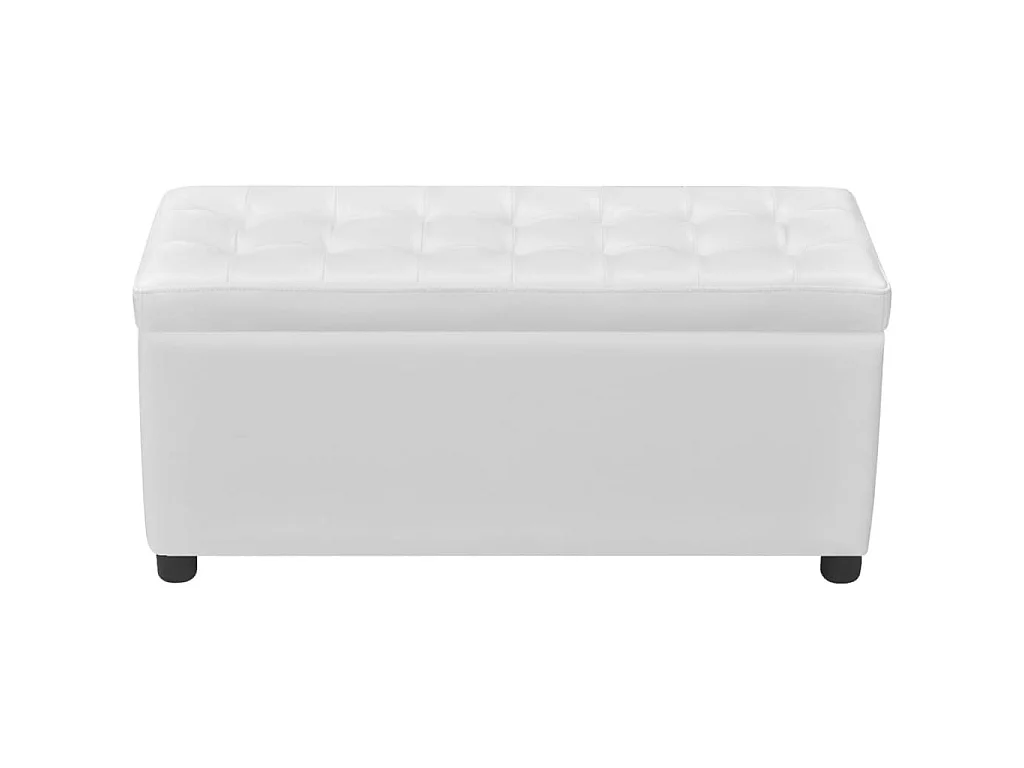 Banc Coffre de rangement Cuir synthétique Blanc -ASAF69746
