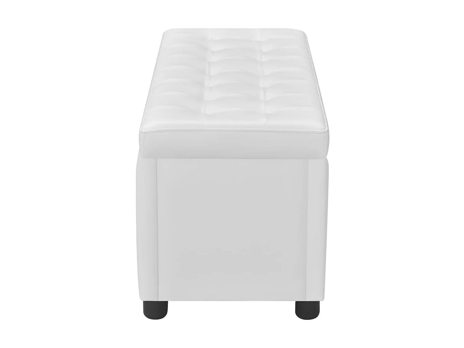 Banc Coffre de rangement Cuir synthétique Blanc -ASAF69746